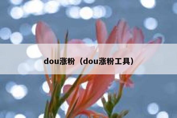 dou涨粉（dou涨粉工具） 第1张