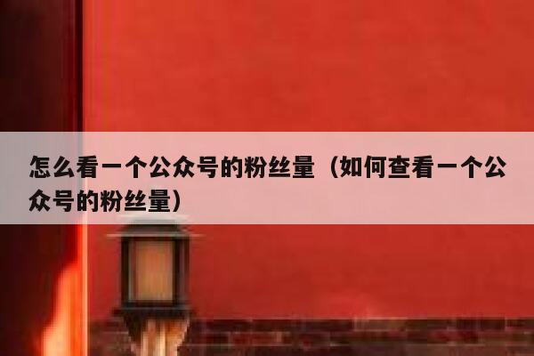 怎么看一个公众号的粉丝量（如何查看一个公众号的粉丝量） 第1张