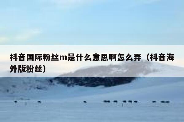 抖音国际粉丝m是什么意思啊怎么弄（抖音海外版粉丝） 第1张