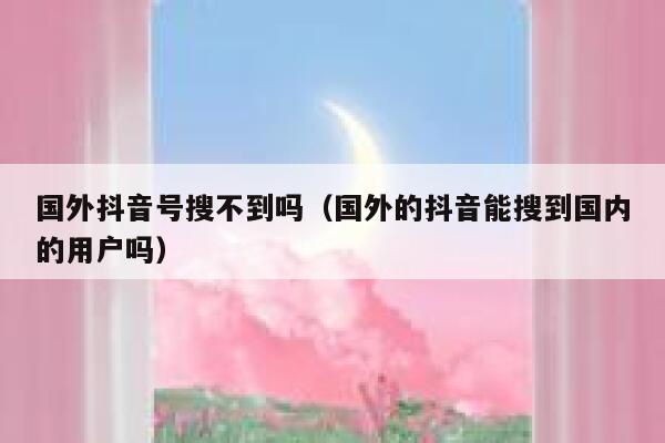 国外抖音号搜不到吗（国外的抖音能搜到国内的用户吗） 第1张