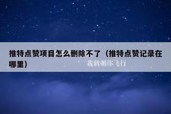 推特点赞项目怎么删除不了（推特点赞记录在哪里） 第1张