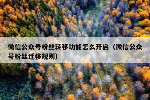 微信公众号粉丝转移功能怎么开启（微信公众号粉丝迁移规则） 第1张