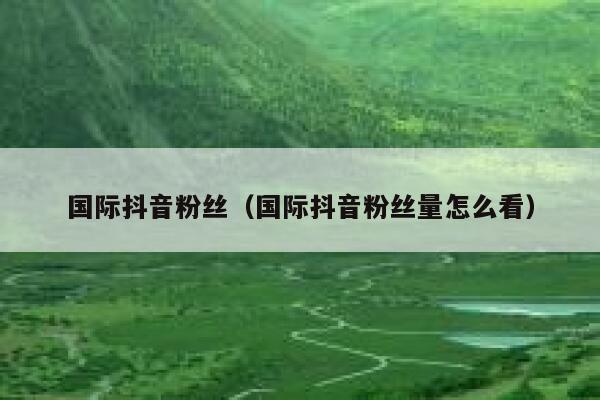 国际抖音粉丝（国际抖音粉丝量怎么看） 第1张