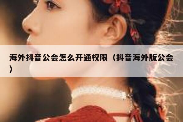 海外抖音公会怎么开通权限（抖音海外版公会） 第1张