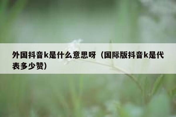 外国抖音k是什么意思呀（国际版抖音k是代表多少赞） 第1张