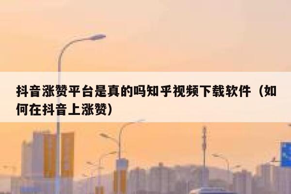 抖音涨赞平台是真的吗知乎视频下载软件（如何在抖音上涨赞） 第1张