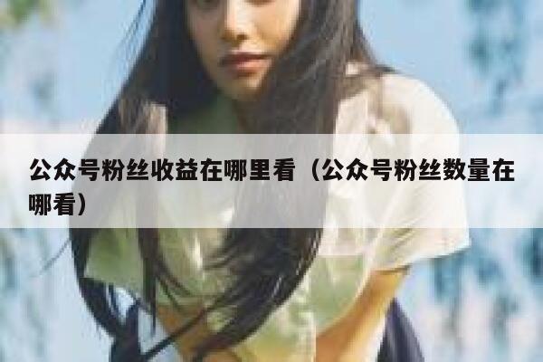 公众号粉丝收益在哪里看（公众号粉丝数量在哪看） 第1张