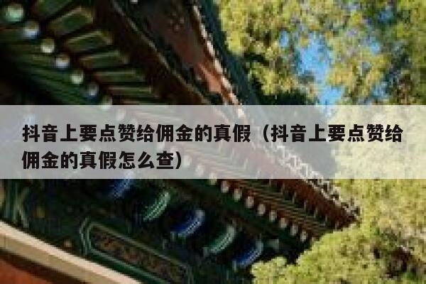 抖音上要点赞给佣金的真假（抖音上要点赞给佣金的真假怎么查） 第1张