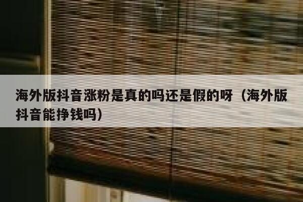 海外版抖音涨粉是真的吗还是假的呀（海外版抖音能挣钱吗） 第1张