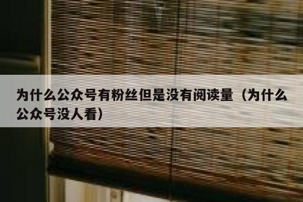 为什么公众号有粉丝但是没有阅读量（为什么公众号没人看） 第1张