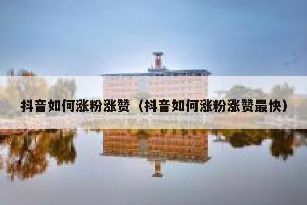 抖音如何涨粉涨赞（抖音如何涨粉涨赞最快） 第1张
