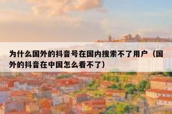 为什么国外的抖音号在国内搜索不了用户（国外的抖音在中国怎么看不了） 第1张