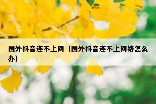 国外抖音连不上网（国外抖音连不上网络怎么办） 第1张