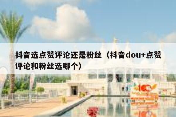抖音选点赞评论还是粉丝（抖音dou+点赞评论和粉丝选哪个） 第1张