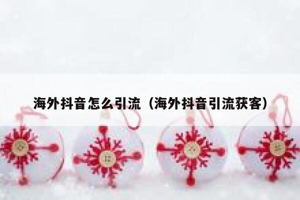 海外抖音怎么引流（海外抖音引流获客） 第1张