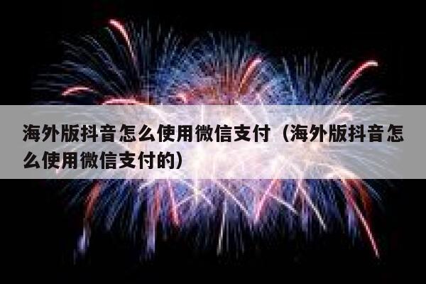 海外版抖音怎么使用微信支付（海外版抖音怎么使用微信支付的） 第1张