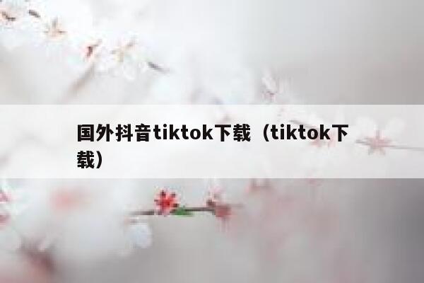 国外抖音tiktok下载（tiktok下载） 第1张