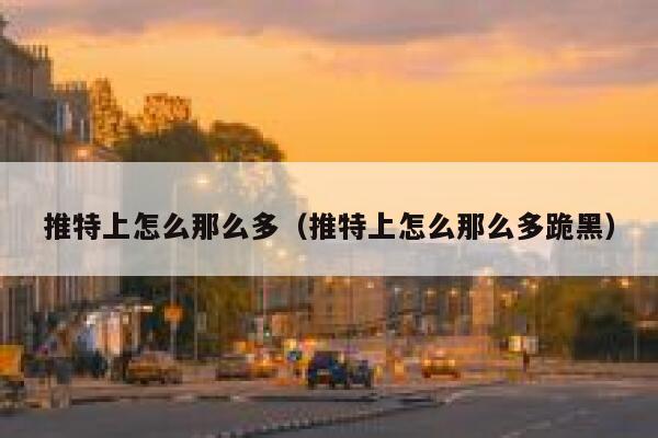 推特上怎么那么多（推特上怎么那么多跪黑） 第1张