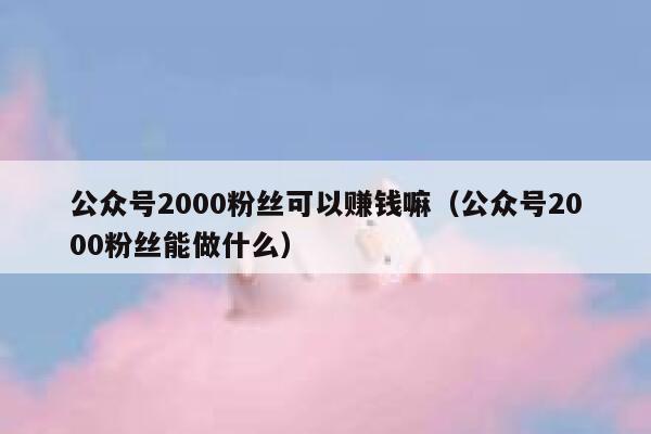 公众号2000粉丝可以赚钱嘛（公众号2000粉丝能做什么） 第1张