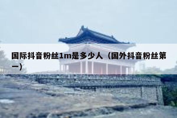 国际抖音粉丝1m是多少人（国外抖音粉丝第一） 第1张