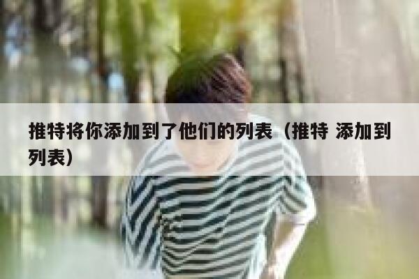 推特将你添加到了他们的列表（推特 添加到列表） 第1张
