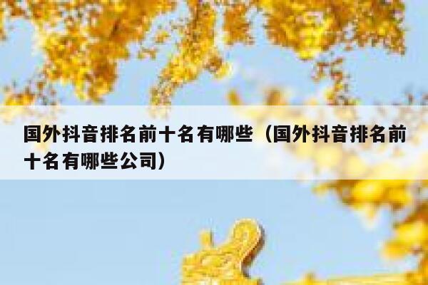 国外抖音排名前十名有哪些（国外抖音排名前十名有哪些公司） 第1张