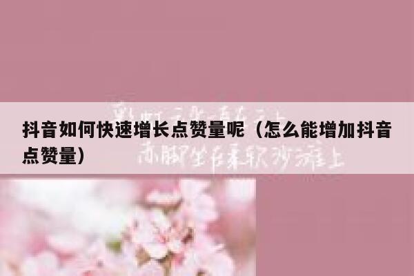 抖音如何快速增长点赞量呢（怎么能增加抖音点赞量） 第1张