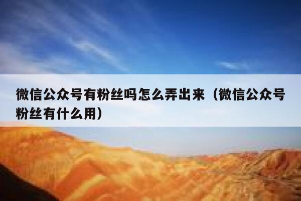 微信公众号有粉丝吗怎么弄出来（微信公众号粉丝有什么用） 第1张
