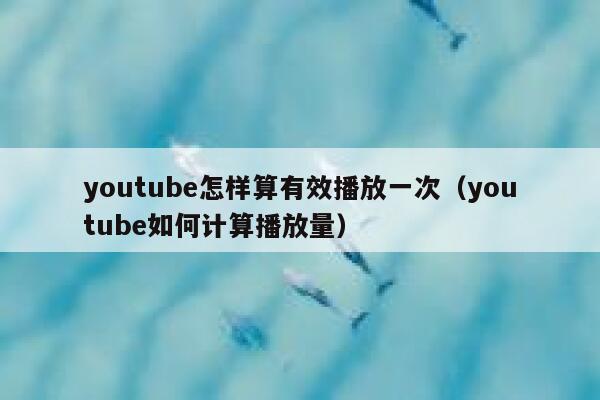 youtube怎样算有效播放一次（youtube如何计算播放量） 第1张