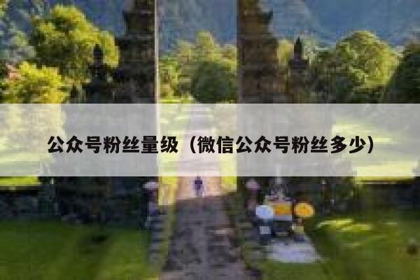 公众号粉丝量级（微信公众号粉丝多少） 第1张