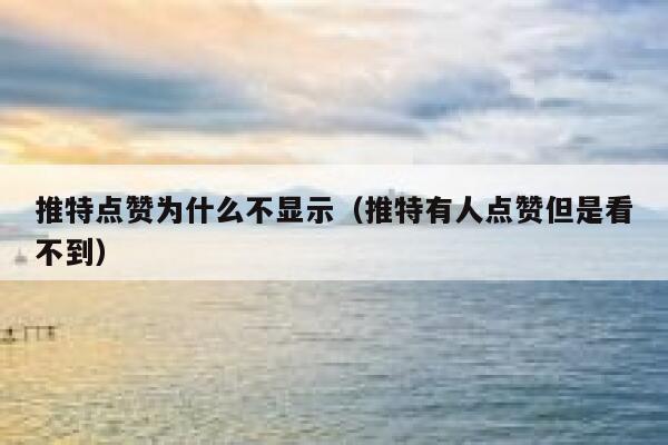 推特点赞为什么不显示（推特有人点赞但是看不到） 第1张