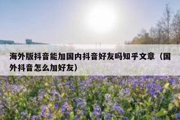 海外版抖音能加国内抖音好友吗知乎文章（国外抖音怎么加好友） 第1张