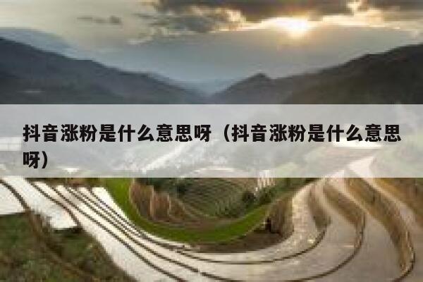 抖音涨粉是什么意思呀（抖音涨粉是什么意思呀） 第1张