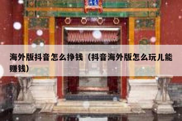 海外版抖音怎么挣钱（抖音海外版怎么玩儿能赚钱） 第1张