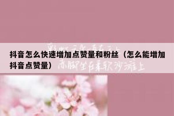 抖音怎么快速增加点赞量和粉丝（怎么能增加抖音点赞量） 第1张