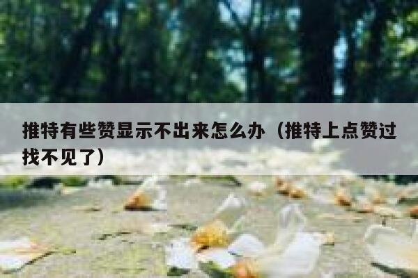 推特有些赞显示不出来怎么办（推特上点赞过找不见了） 第1张