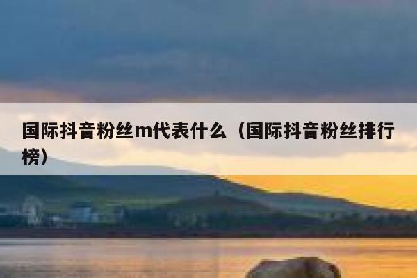 国际抖音粉丝m代表什么（国际抖音粉丝排行榜） 第1张