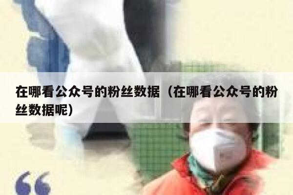 在哪看公众号的粉丝数据（在哪看公众号的粉丝数据呢） 第1张
