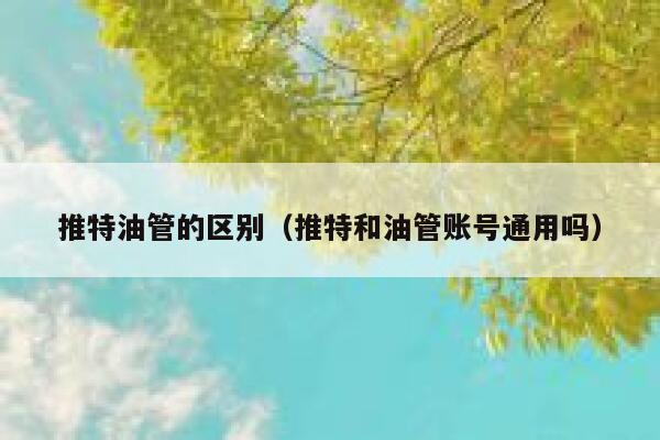 推特油管的区别（推特和油管账号通用吗） 第1张