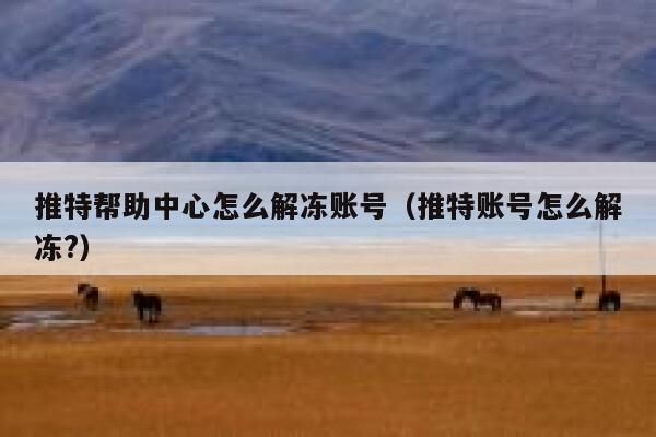 推特帮助中心怎么解冻账号（推特账号怎么解冻?） 第1张