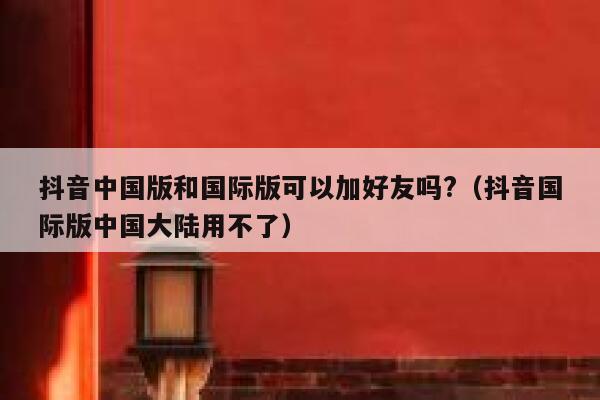 抖音中国版和国际版可以加好友吗?（抖音国际版中国大陆用不了） 第1张