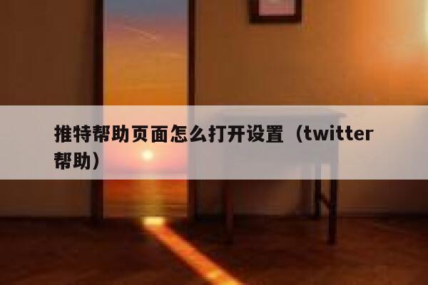 推特帮助页面怎么打开设置（twitter帮助） 第1张
