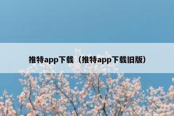推特app下载（推特app下载旧版） 第1张