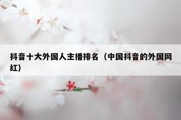 抖音十大外国人主播排名（中国抖音的外国网红） 第1张