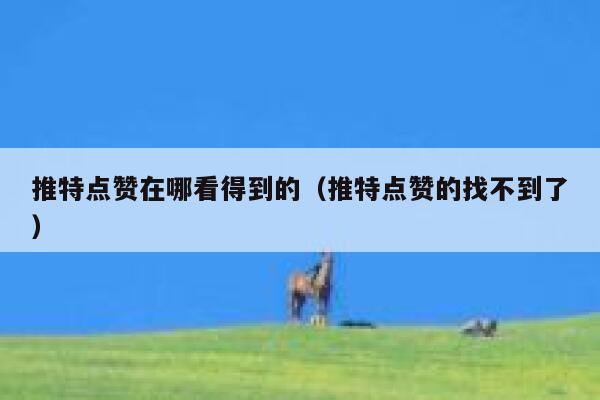 推特点赞在哪看得到的（推特点赞的找不到了） 第1张