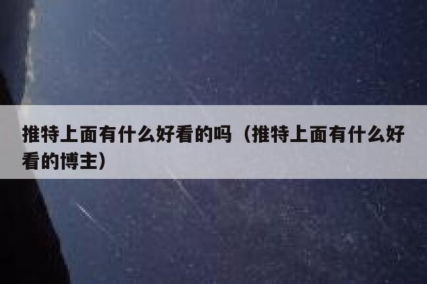 推特上面有什么好看的吗（推特上面有什么好看的博主） 第1张
