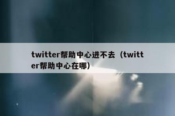 twitter帮助中心进不去（twitter帮助中心在哪） 第1张