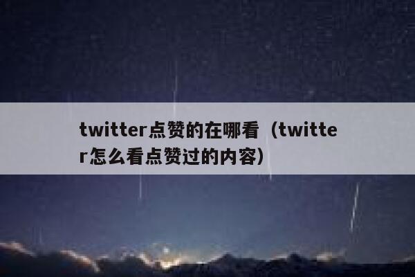 twitter点赞的在哪看（twitter怎么看点赞过的内容） 第1张