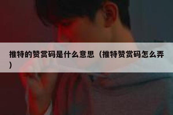 推特的赞赏码是什么意思（推特赞赏码怎么弄） 第1张