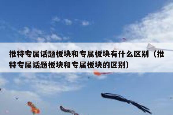 推特专属话题板块和专属板块有什么区别（推特专属话题板块和专属板块的区别） 第1张